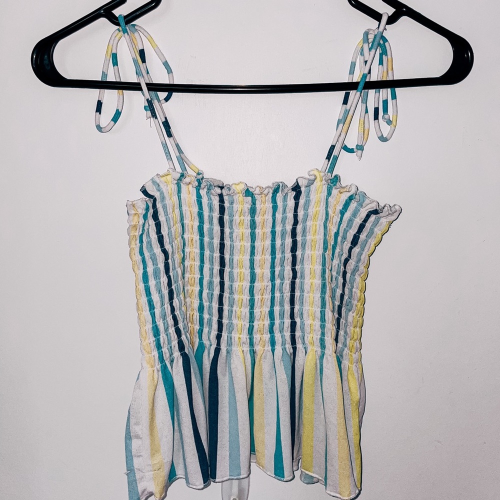 WILD FABLE (Target) striped ruffle crop top